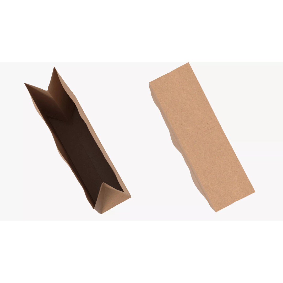 Kraft Paper Shopping Bag 3D Model – High Quality Food Packaging Asset, FBX - View 6