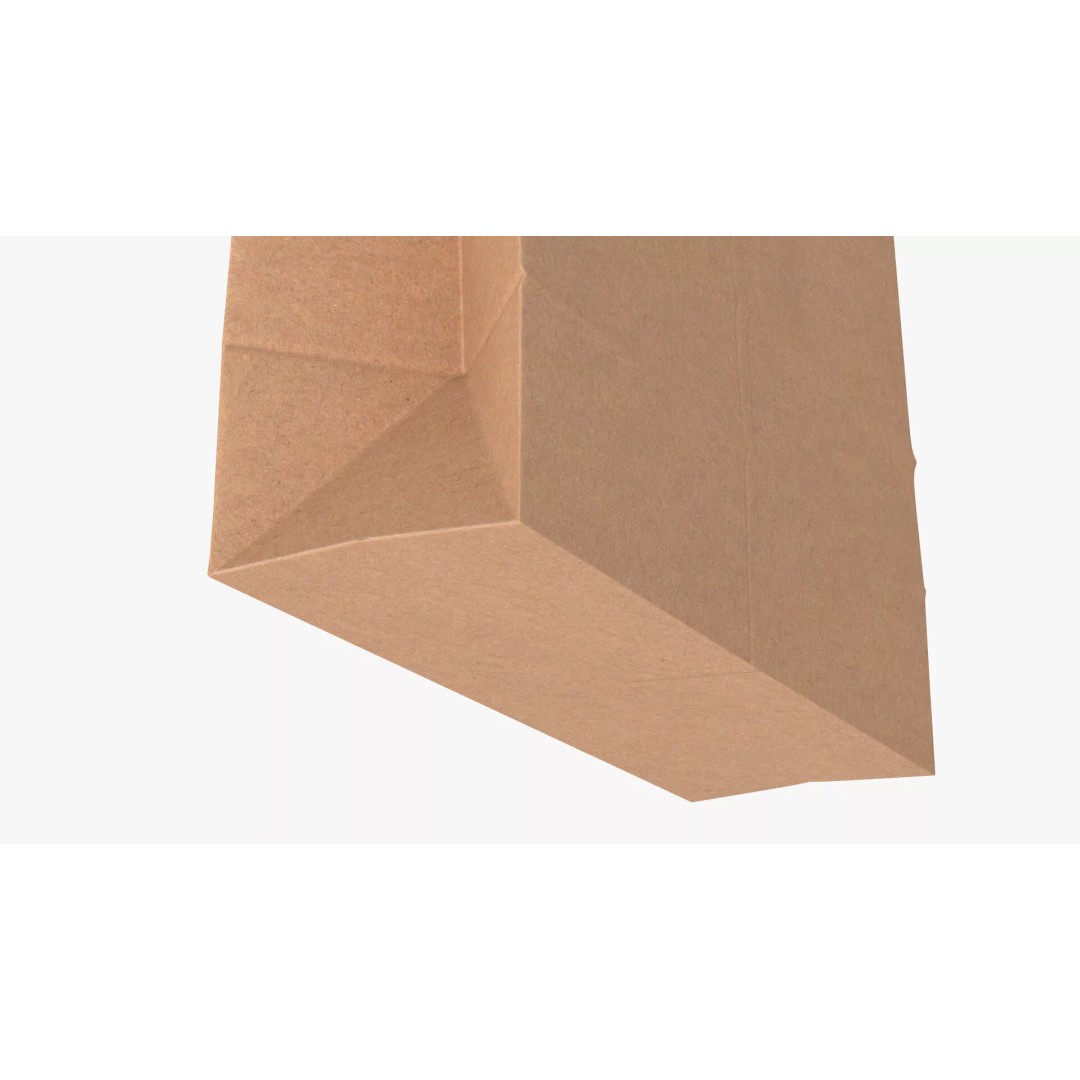 Kraft Paper Shopping Bag 3D Model – High Quality Food Packaging Asset, FBX - View 7