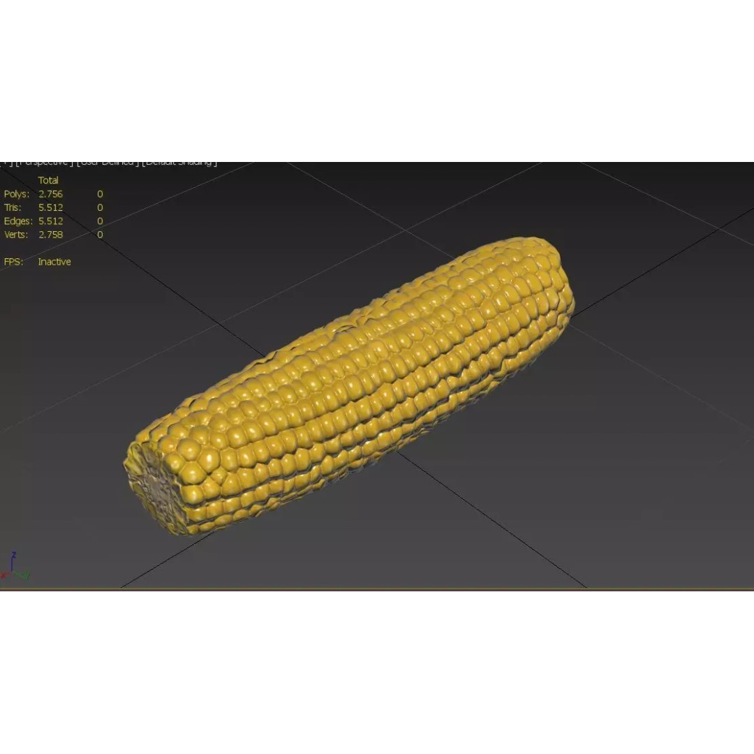 Corn 3D Model – Low Poly Game Asset, FBX, PBR Textures - View 4