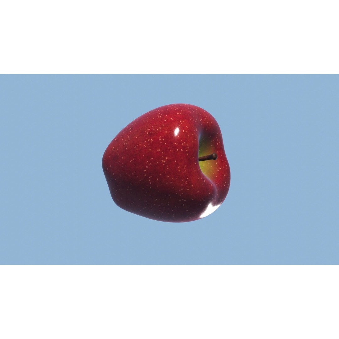 Realistic Red Apple 3D Model – PBR Textured, Game Ready, Blender, FBX, OBJ