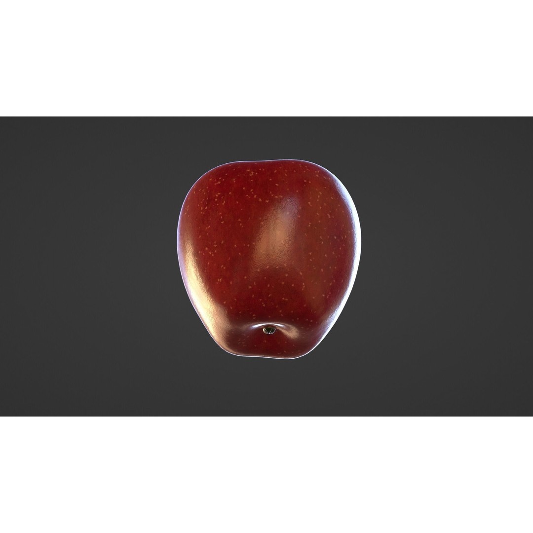 Realistic Red Apple 3D Model – PBR Textured, Game Ready, Blender, FBX, OBJ - View 10