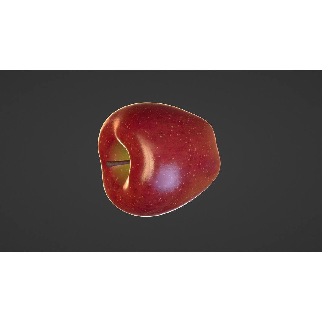 Realistic Red Apple 3D Model – PBR Textured, Game Ready, Blender, FBX, OBJ - View 13