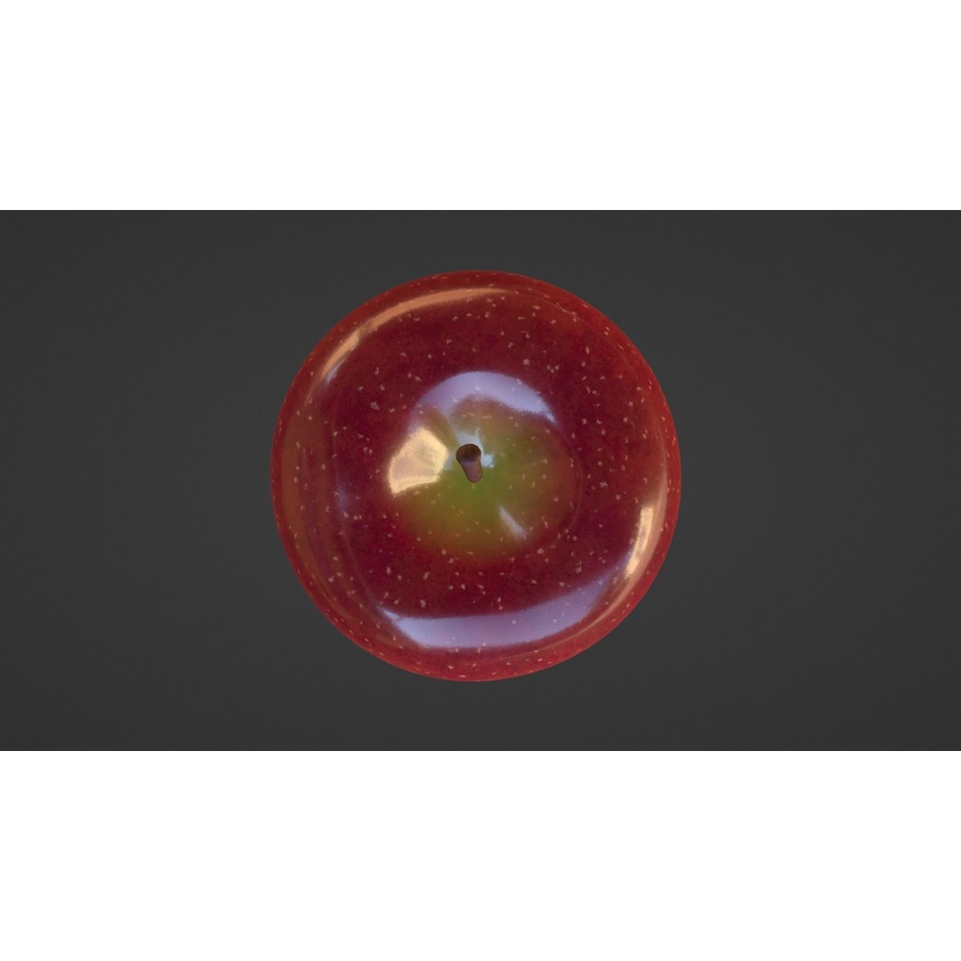 Realistic Red Apple 3D Model – PBR Textured, Game Ready, Blender, FBX, OBJ - View 17