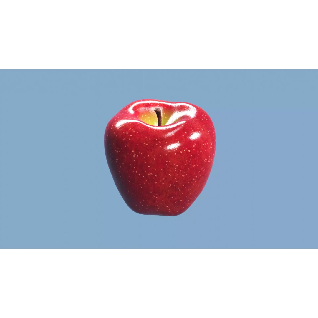 Realistic Red Apple 3D Model – PBR Textured, Game Ready, Blender, FBX, OBJ - View 2