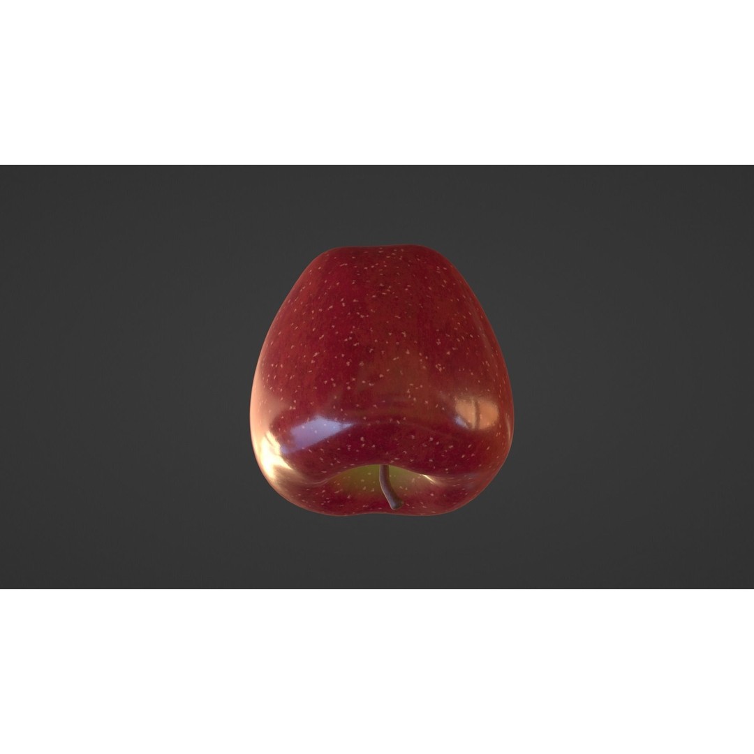 Realistic Red Apple 3D Model – PBR Textured, Game Ready, Blender, FBX, OBJ - View 23