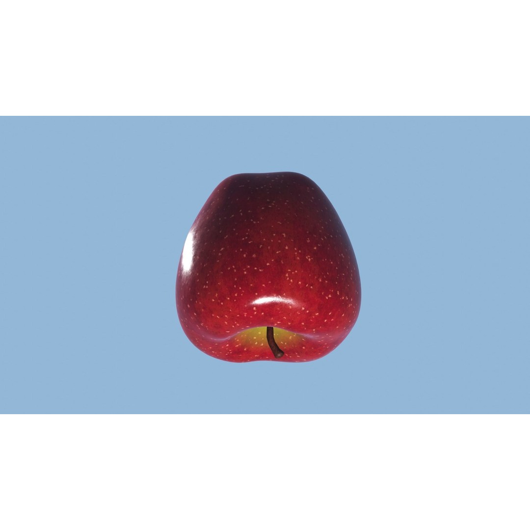 Realistic Red Apple 3D Model – PBR Textured, Game Ready, Blender, FBX, OBJ - View 24