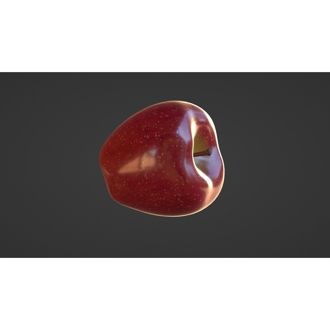 Realistic Red Apple 3D Model – PBR Textured, Game Ready, Blender, FBX, OBJ - View 27
