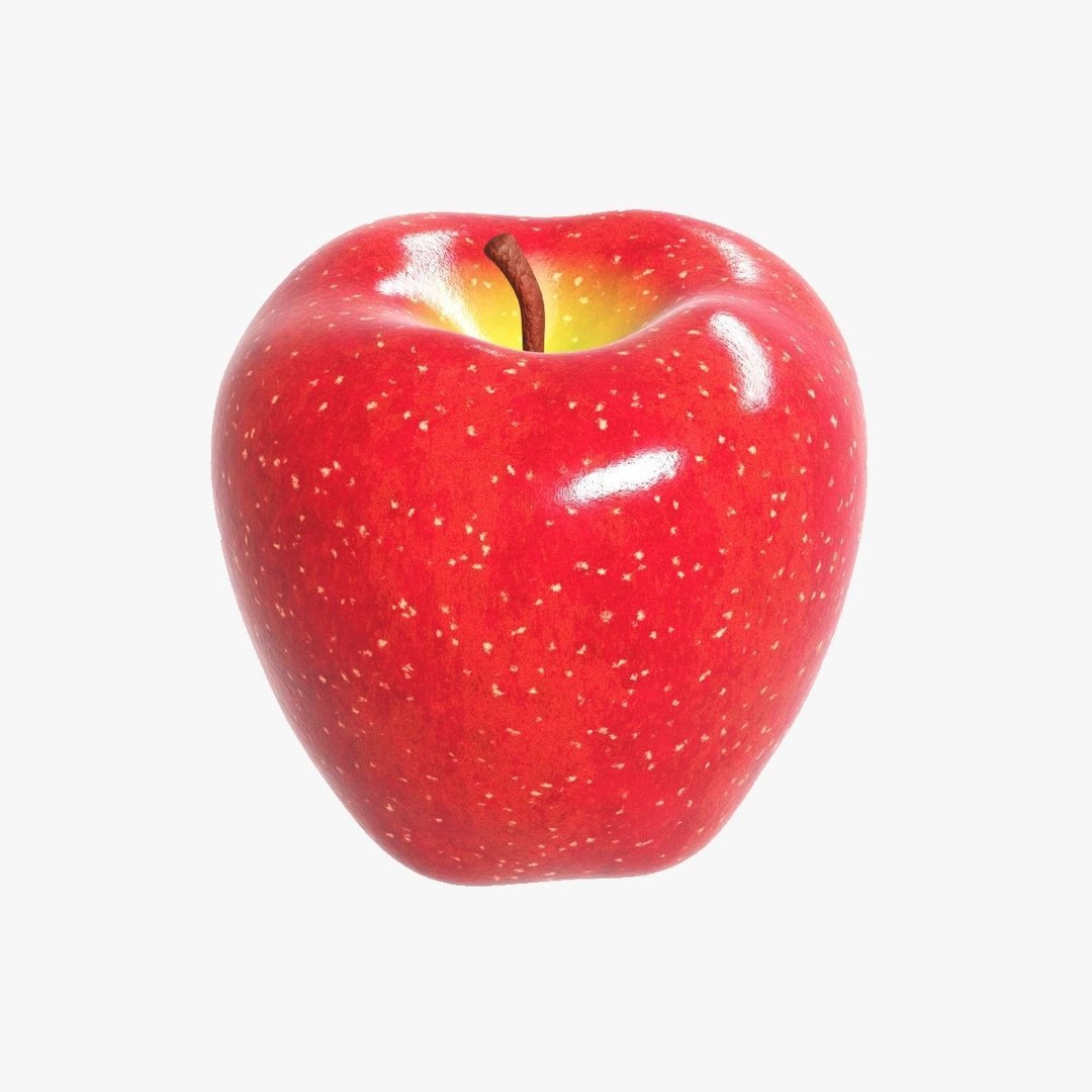 Realistic Red Apple 3D Model – PBR Textured, Game Ready, Blender, FBX, OBJ - View 3