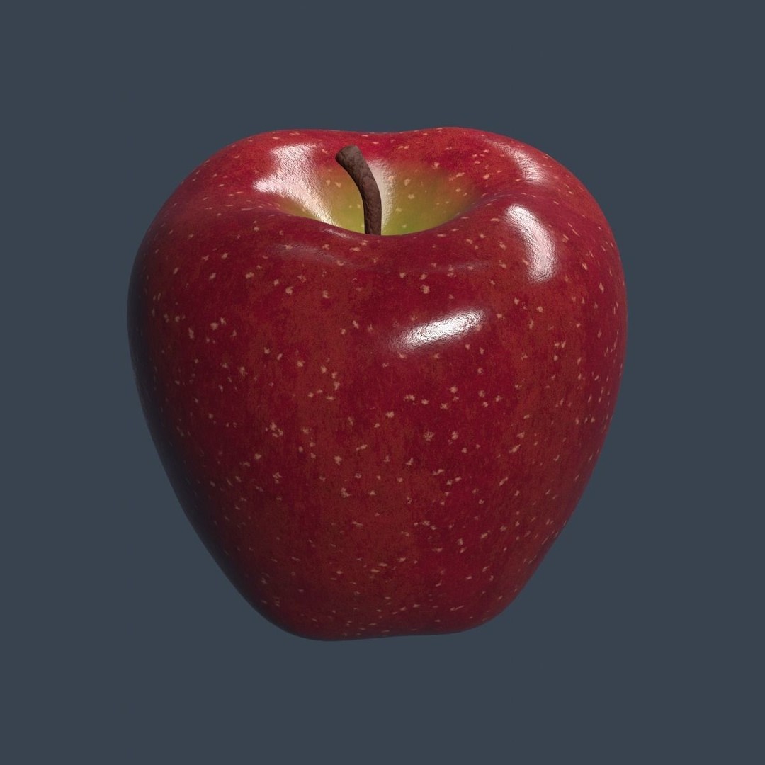 Realistic Red Apple 3D Model – PBR Textured, Game Ready, Blender, FBX, OBJ - View 4