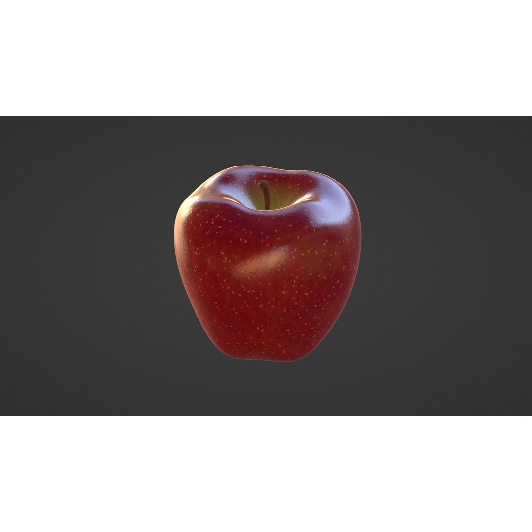 Realistic Red Apple 3D Model – PBR Textured, Game Ready, Blender, FBX, OBJ - View 7