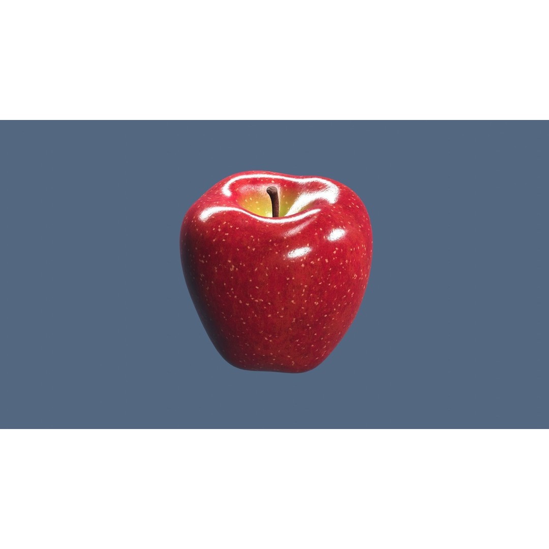 Realistic Red Apple 3D Model – PBR Textured, Game Ready, Blender, FBX, OBJ - View 8