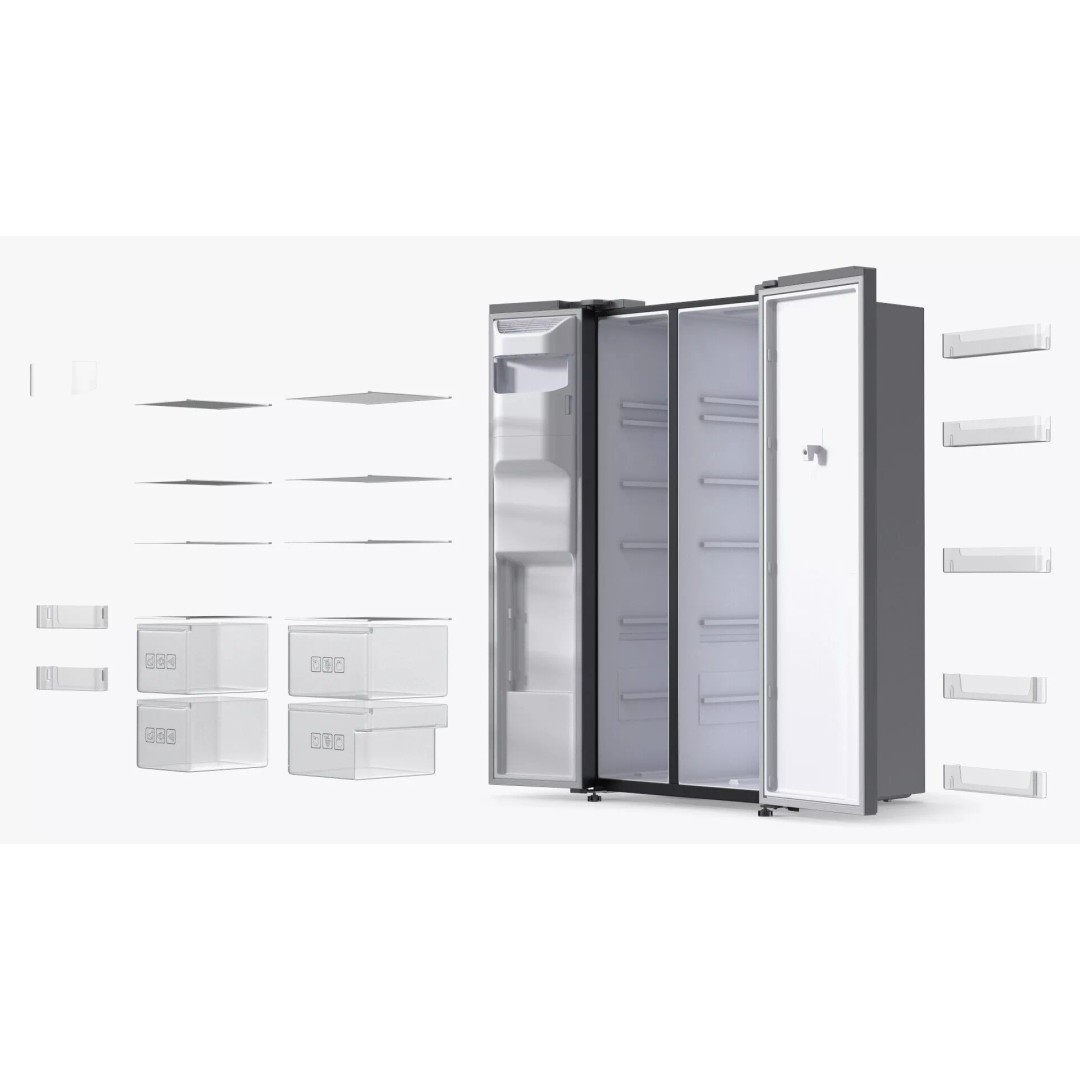 Smart Kitchen Refrigerator 3D Model – Modern Dual-Door Design, PBR - View 12