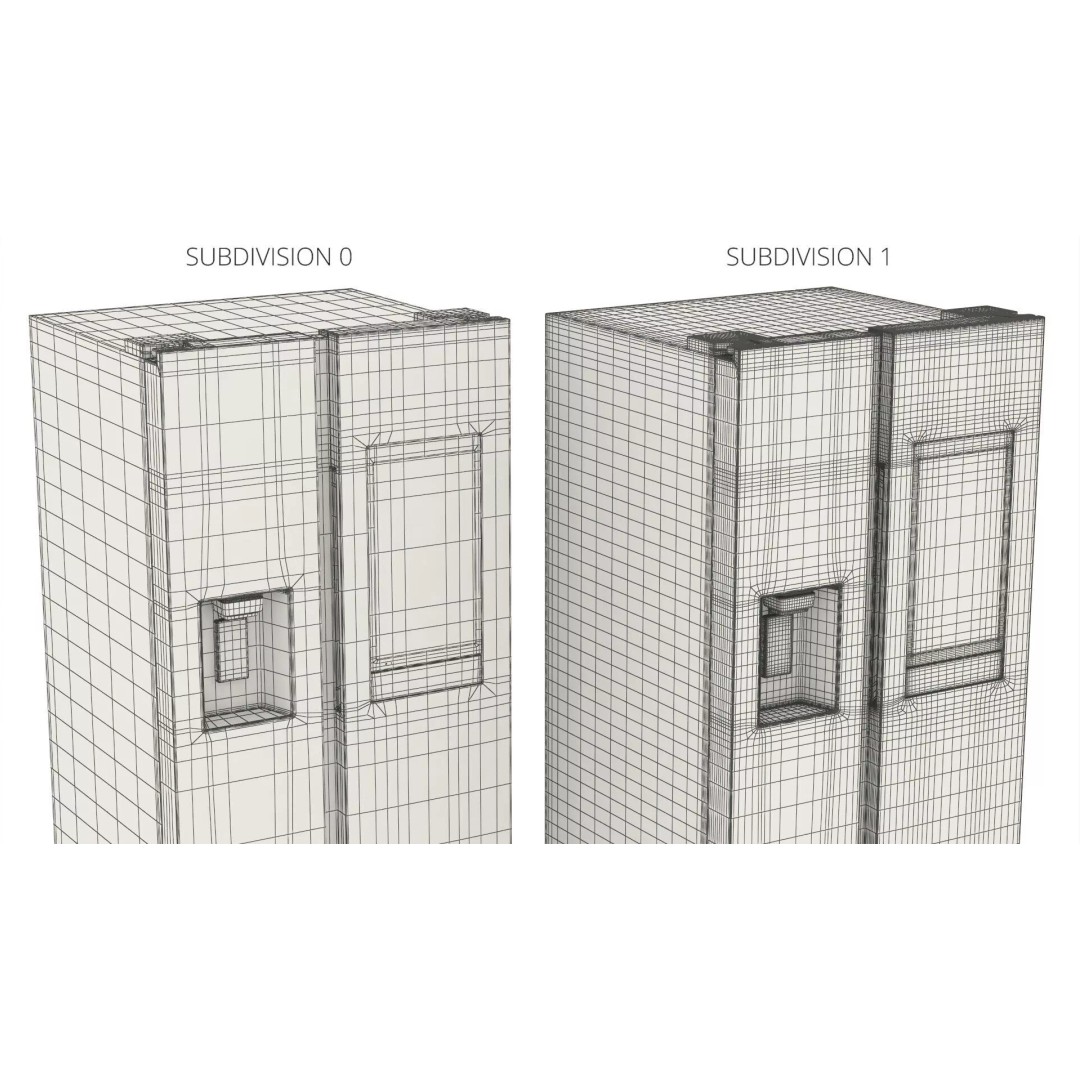 Smart Kitchen Refrigerator 3D Model – Modern Dual-Door Design, PBR - View 14