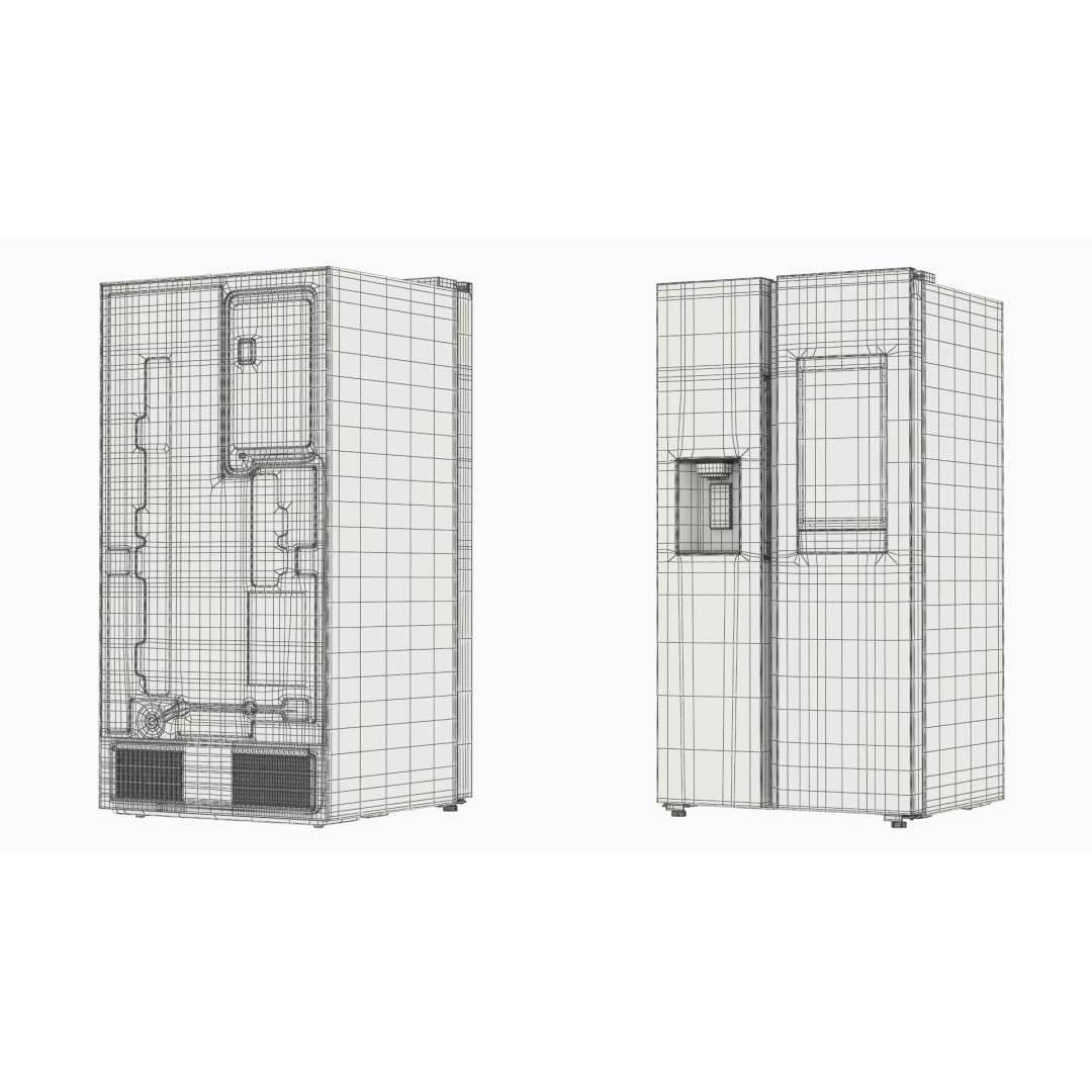Smart Kitchen Refrigerator 3D Model – Modern Dual-Door Design, PBR - View 15