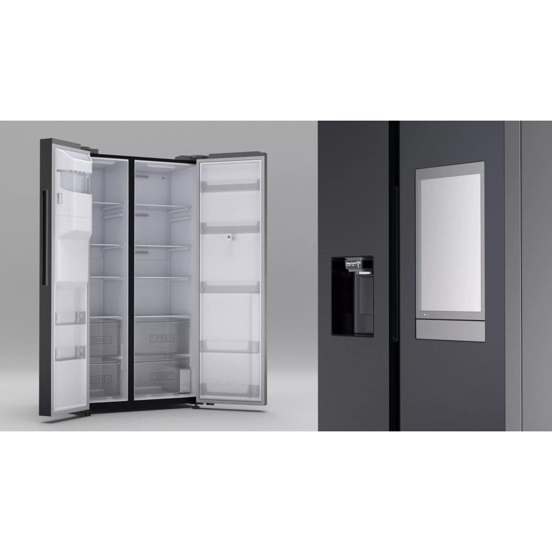Smart Kitchen Refrigerator 3D Model – Modern Dual-Door Design, PBR - View 2
