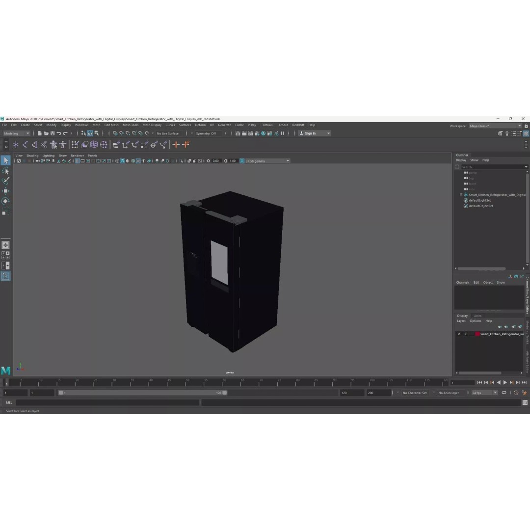 Smart Kitchen Refrigerator 3D Model – Modern Dual-Door Design, PBR - View 21