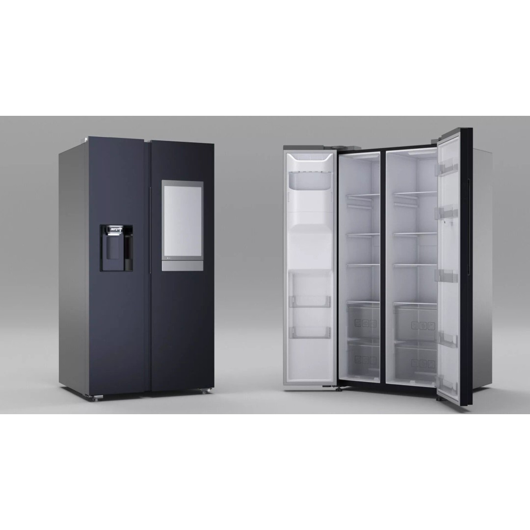 Smart Kitchen Refrigerator 3D Model – Modern Dual-Door Design, PBR - View 3