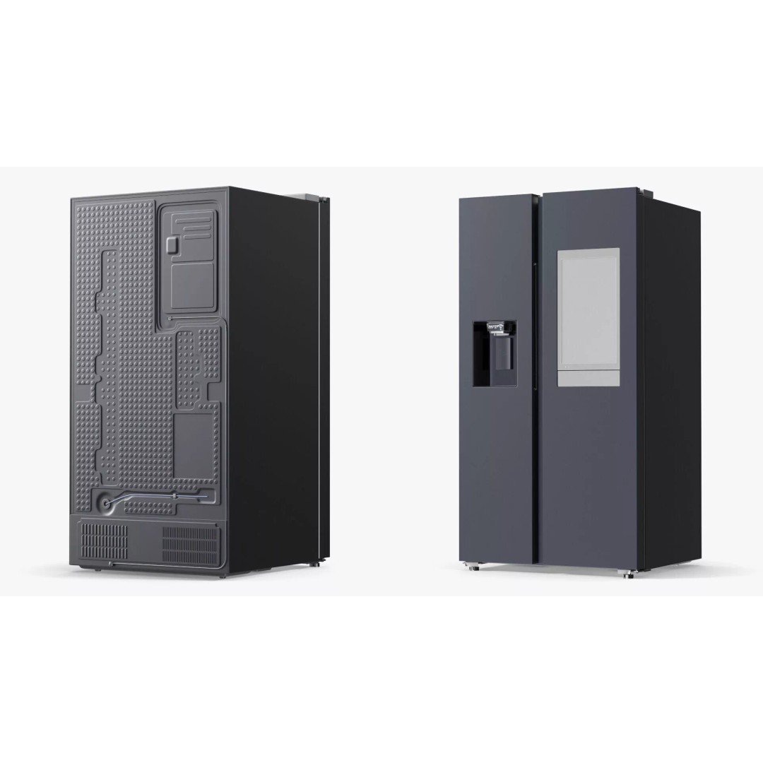 Smart Kitchen Refrigerator 3D Model – Modern Dual-Door Design, PBR - View 5
