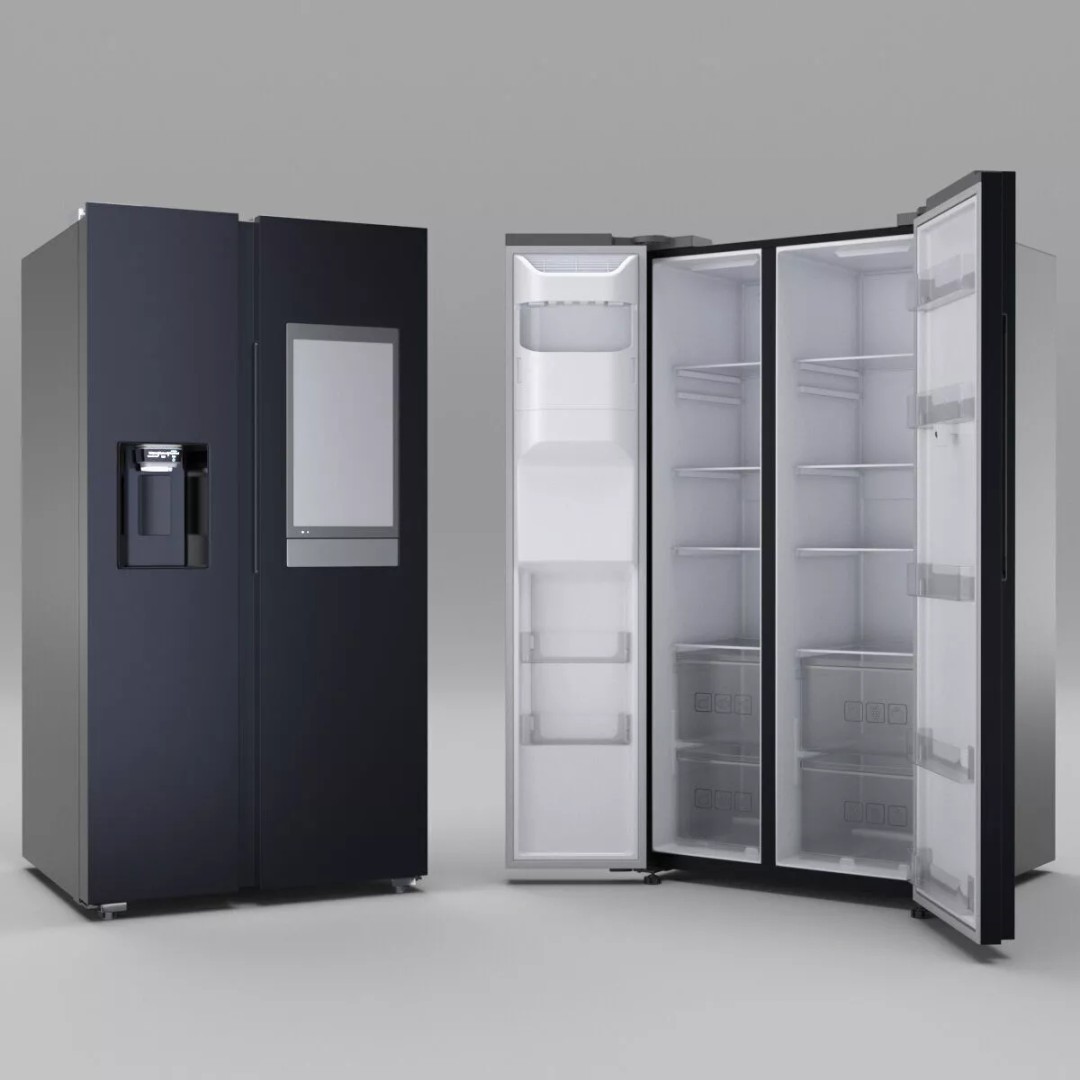 Smart Kitchen Refrigerator 3D Model – Modern Dual-Door Design, PBR - View 9