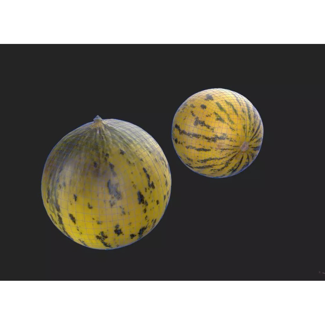 Melon 3D Model – Low Poly Game Asset, FBX, PBR Textures - View 3