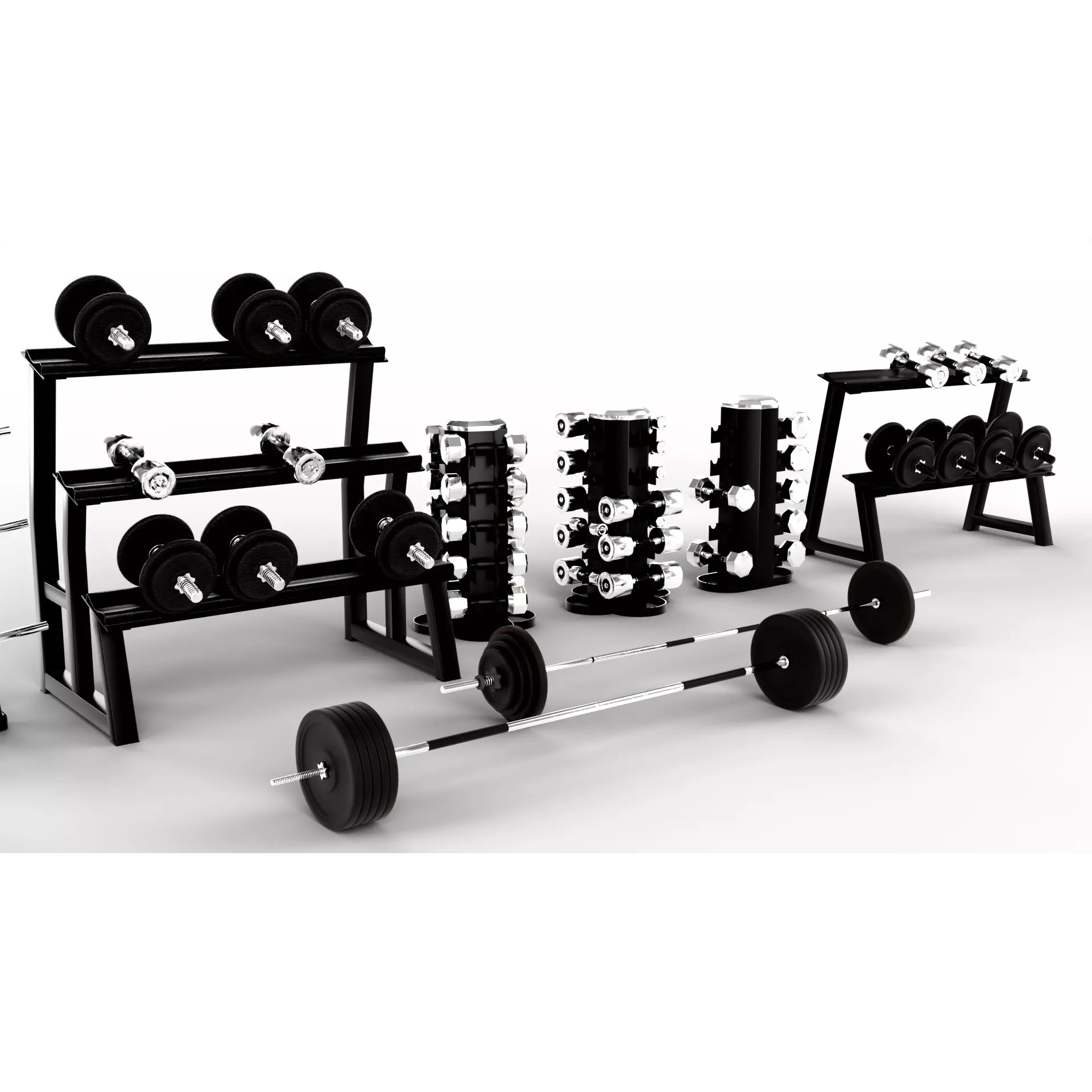 Ultimate Gym Equipment Mega Pack - Low-Poly Game-Ready 3D Model - View 18