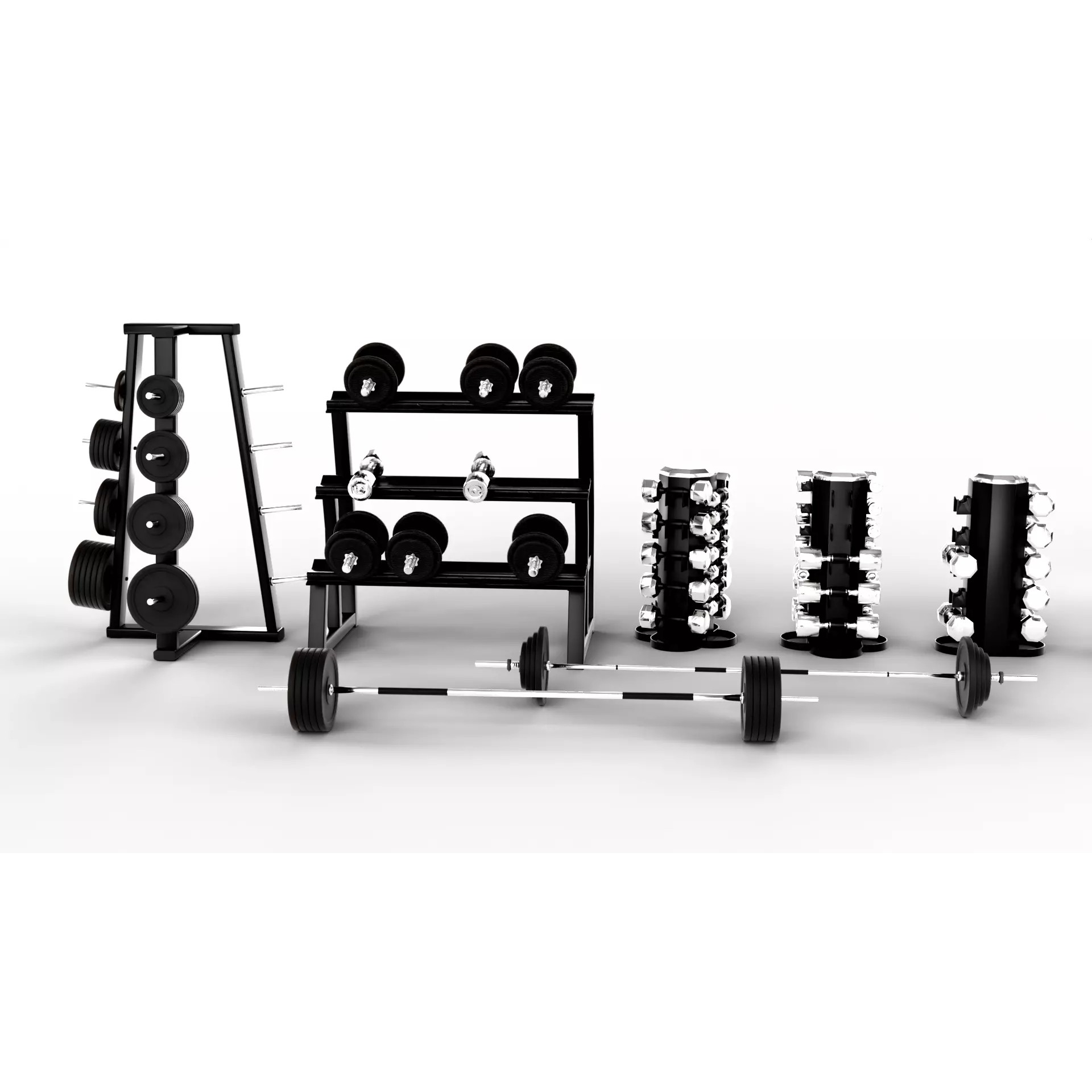 Ultimate Gym Equipment Mega Pack - Low-Poly Game-Ready 3D Model - View 19
