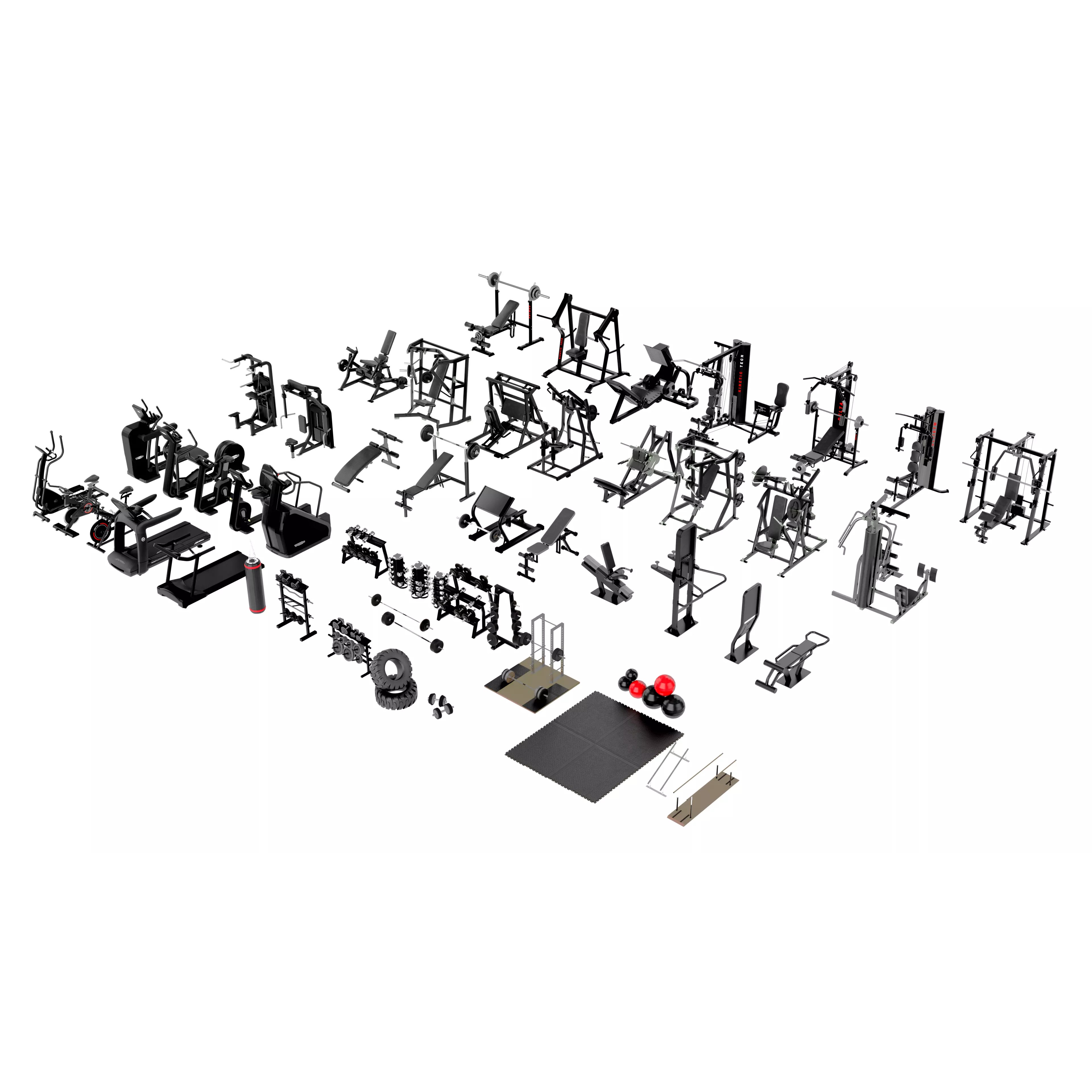 Ultimate Gym Equipment Mega Pack - Low-Poly Game-Ready 3D Model - View 2