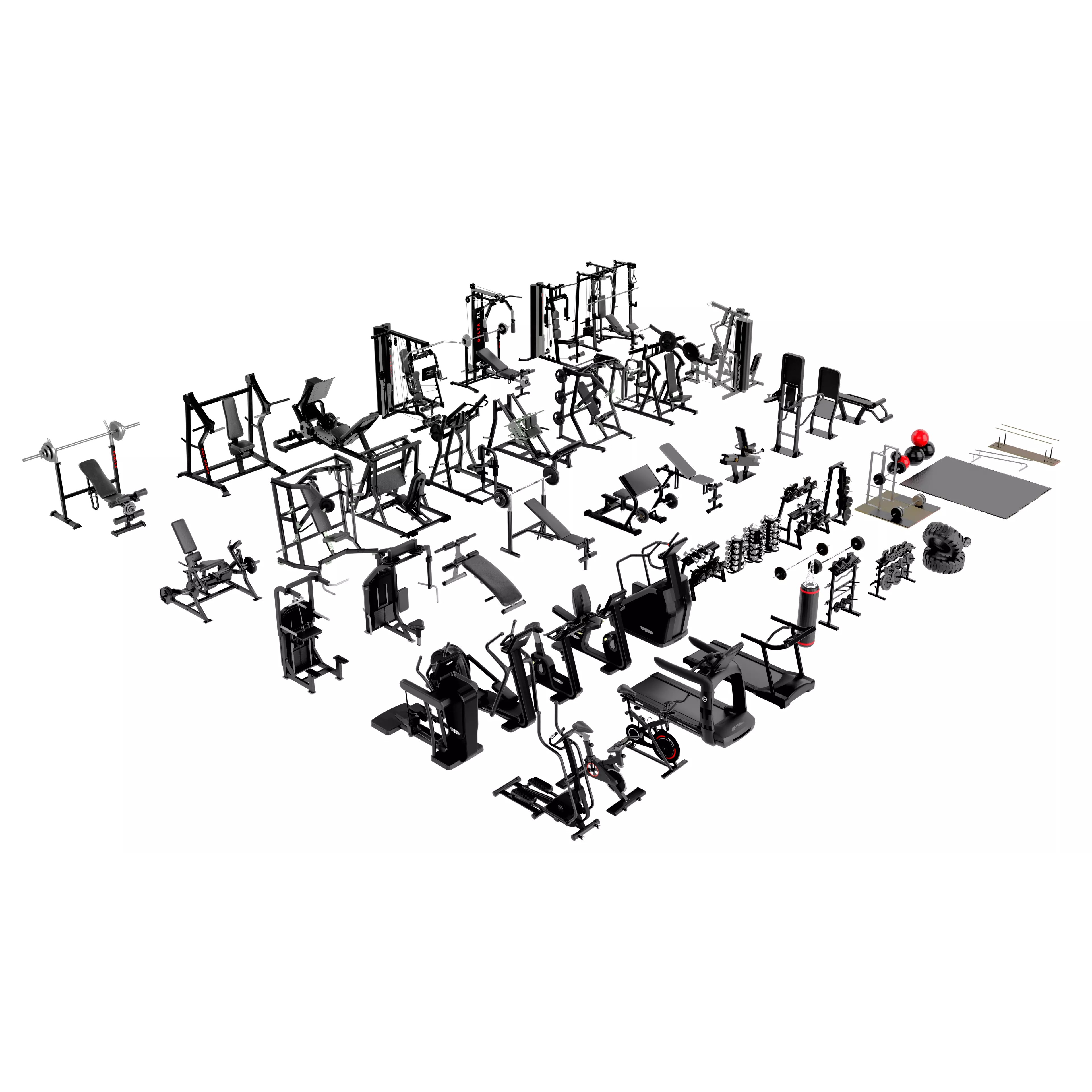 Ultimate Gym Equipment Mega Pack - Low-Poly Game-Ready 3D Model - View 3