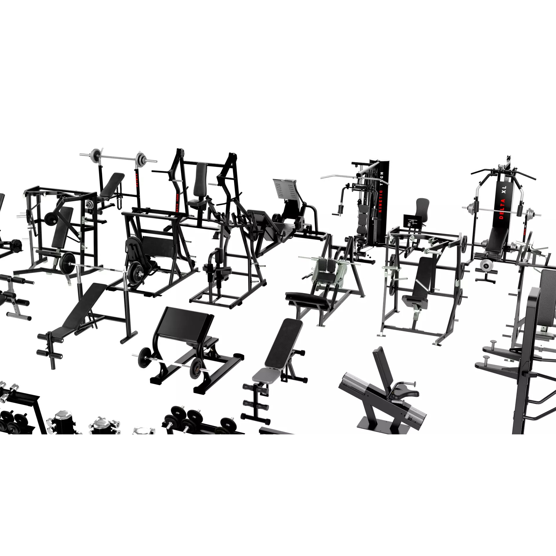Ultimate Gym Equipment Mega Pack - Low-Poly Game-Ready 3D Model - View 6
