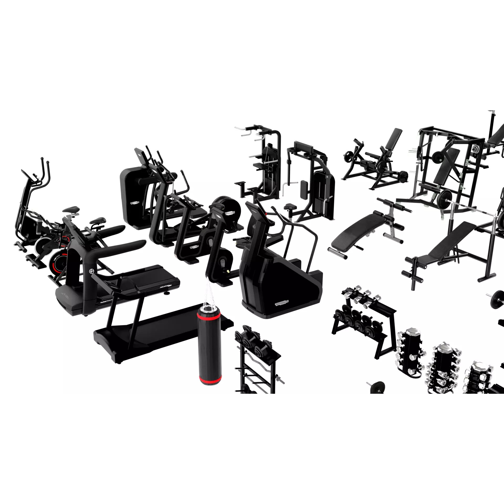 Ultimate Gym Equipment Mega Pack - Low-Poly Game-Ready 3D Model - View 7