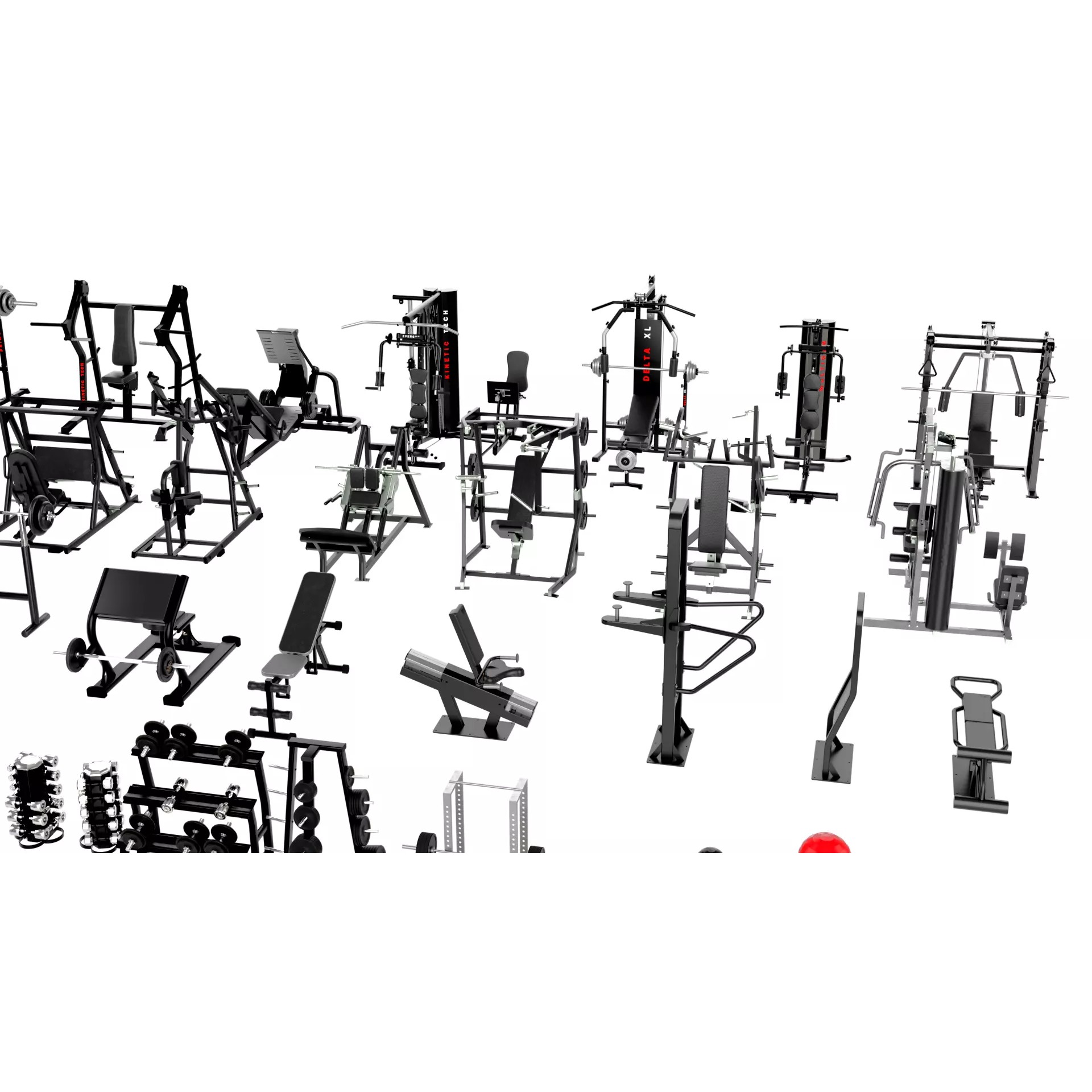 Ultimate Gym Equipment Mega Pack - Low-Poly Game-Ready 3D Model - View 8