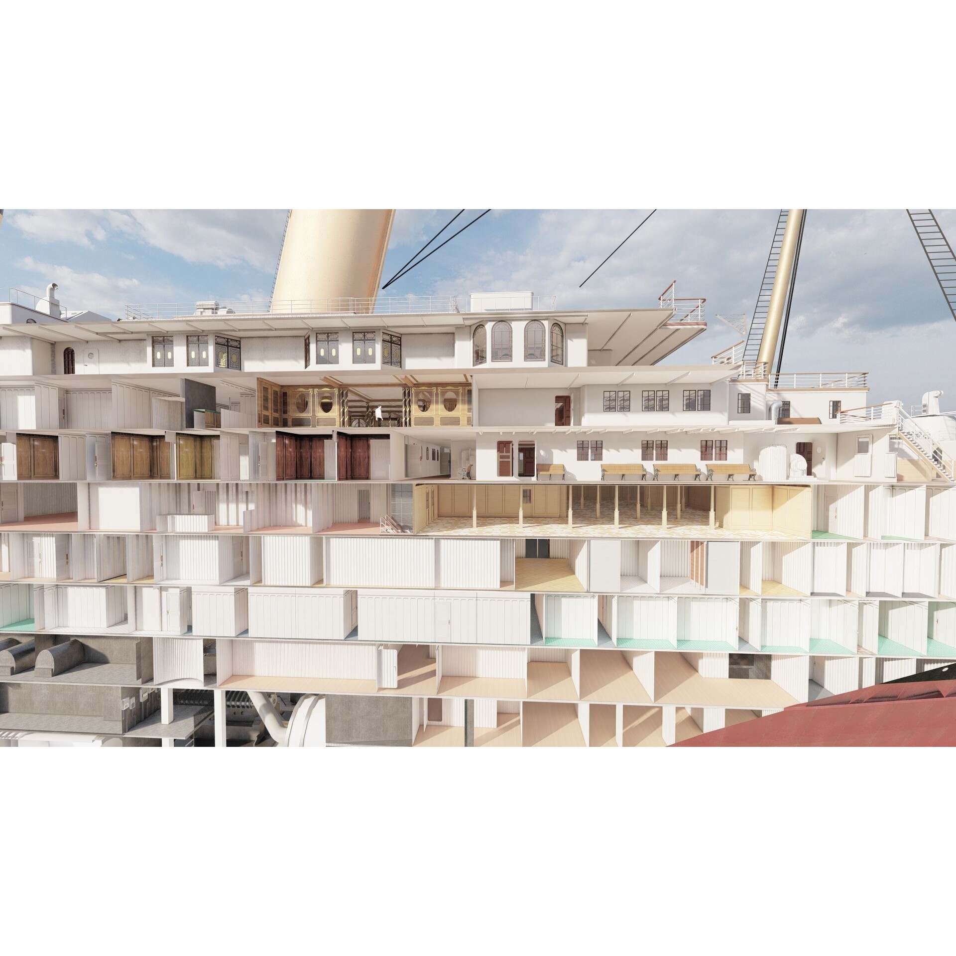 Titanic with Full Interior - 3D Model - View 100