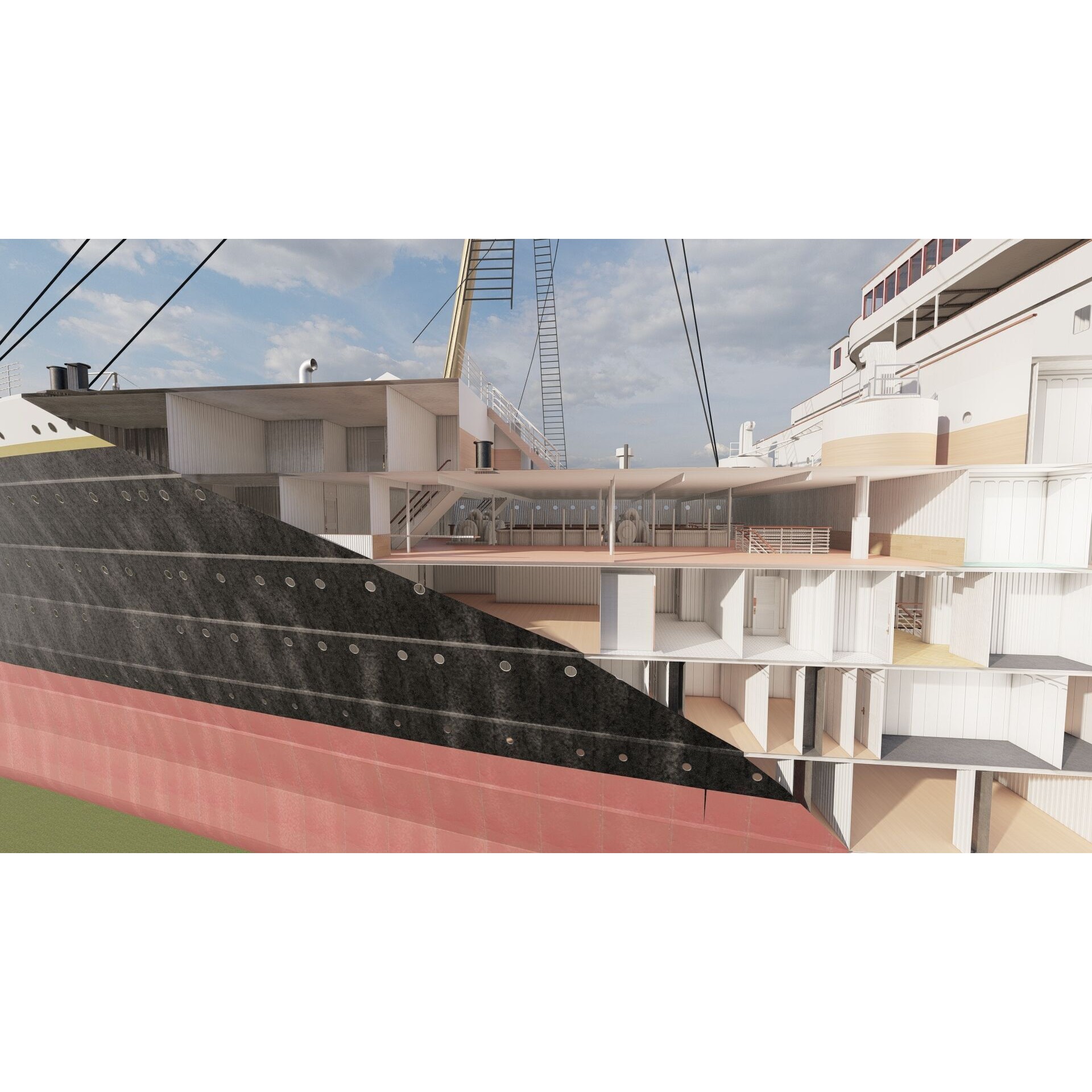 Titanic with Full Interior - 3D Model - View 105
