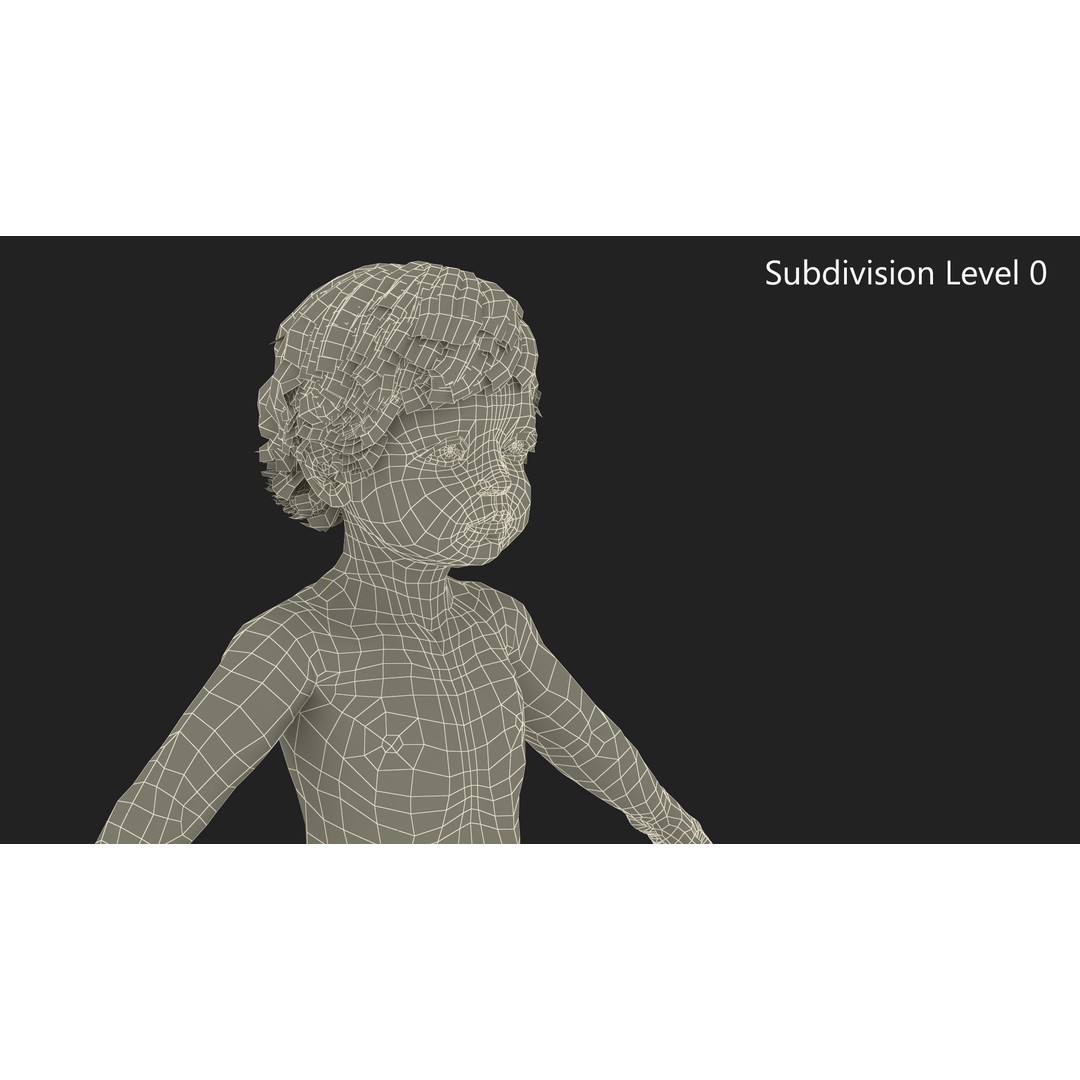 Boy Aged 1 Year in Diaper A-Pose 3D Model – High-Quality Character Asset, PBR - View 15