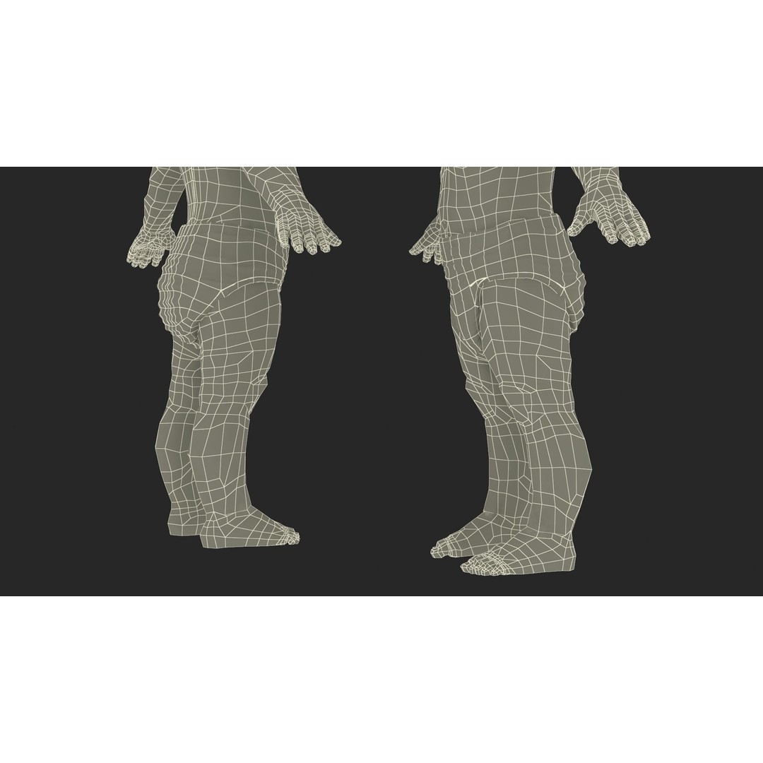 Boy Aged 1 Year in Diaper A-Pose 3D Model – High-Quality Character Asset, PBR - View 26