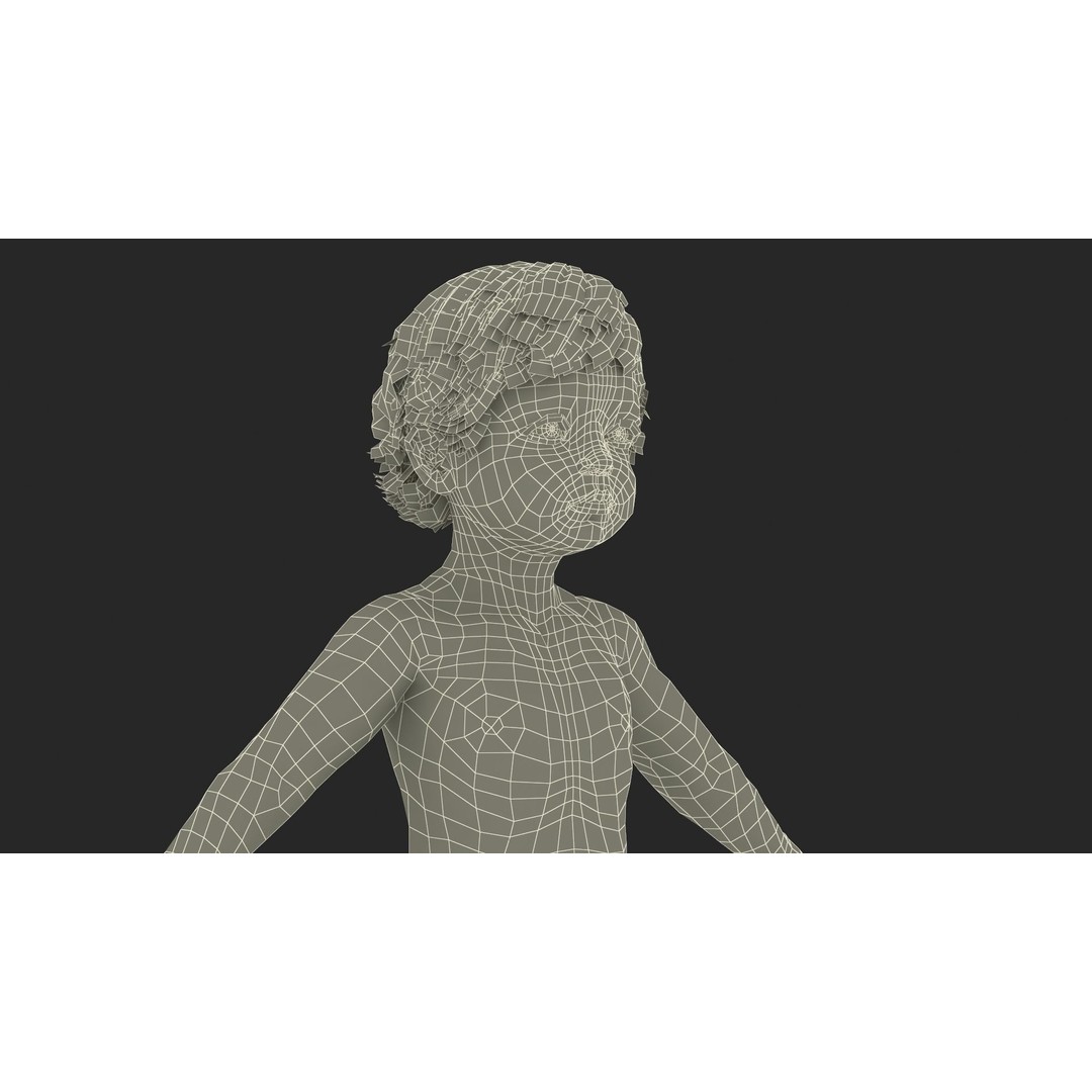 Boy Aged 1 Year in Diaper A-Pose 3D Model – High-Quality Character Asset, PBR - View 27