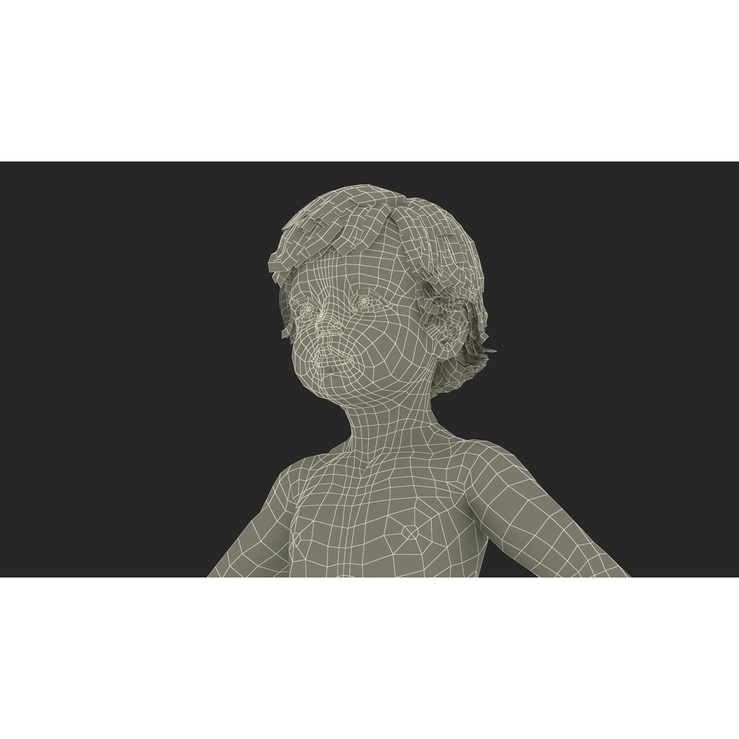 Boy Aged 1 Year in Diaper A-Pose 3D Model – High-Quality Character Asset, PBR - View 28