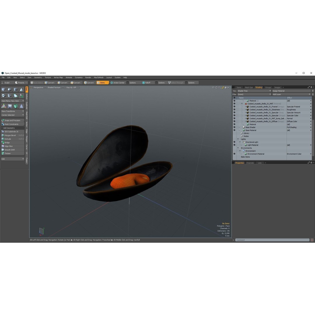 Open Cooked Mussel 3D Model – High Quality PBR Asset, FBX, OBJ - View 23