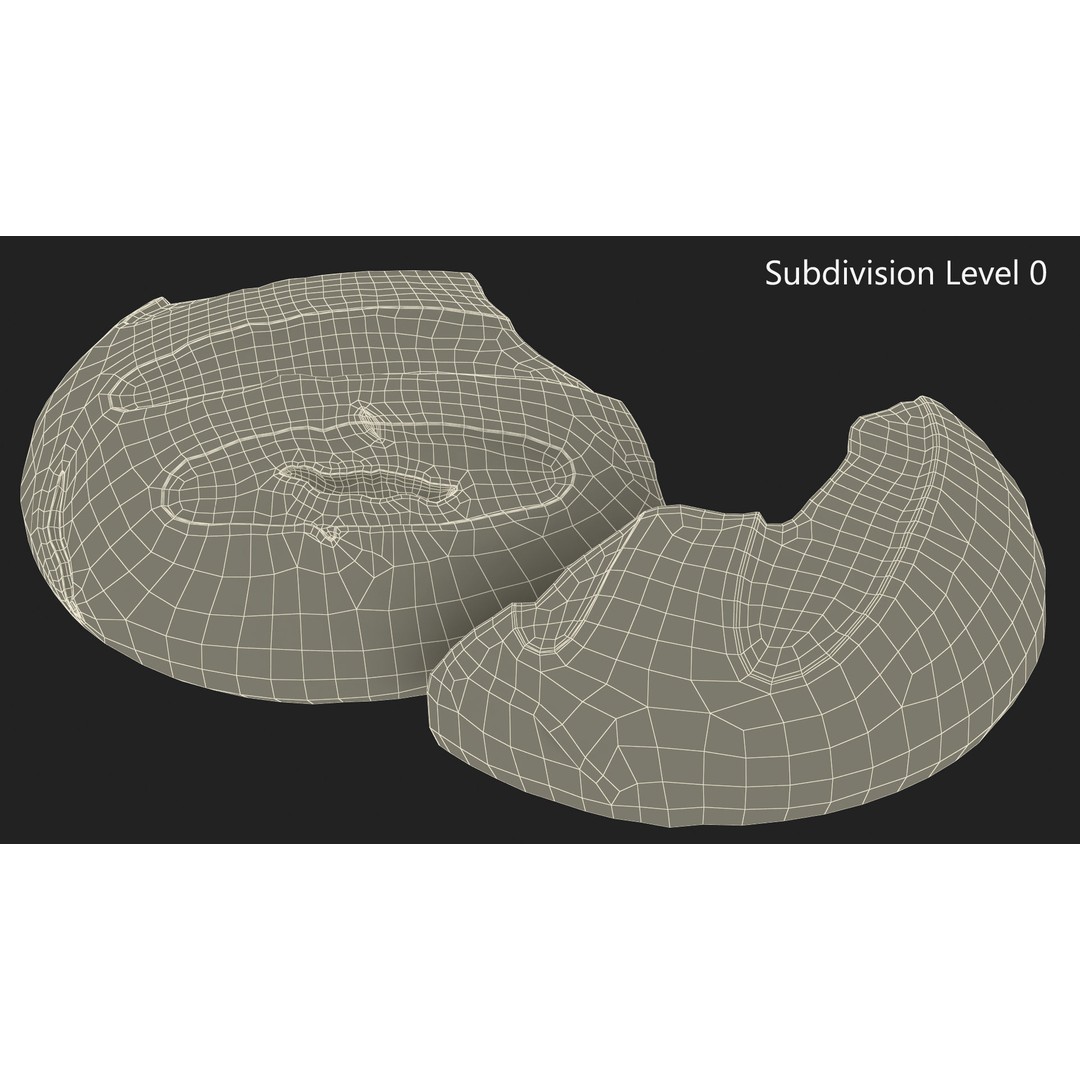 Broken Loaf of Round Bread 3D Model – High Quality PBR Asset, FBX, OBJ - View 10
