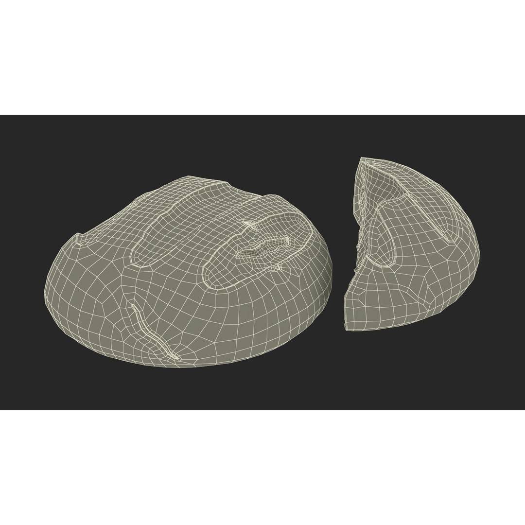 Broken Loaf of Round Bread 3D Model – High Quality PBR Asset, FBX, OBJ - View 21