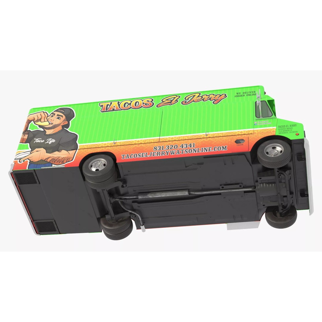Food Van El Jerry Taco 3D Model – PBR Textured Catering Truck, FBX - View 11