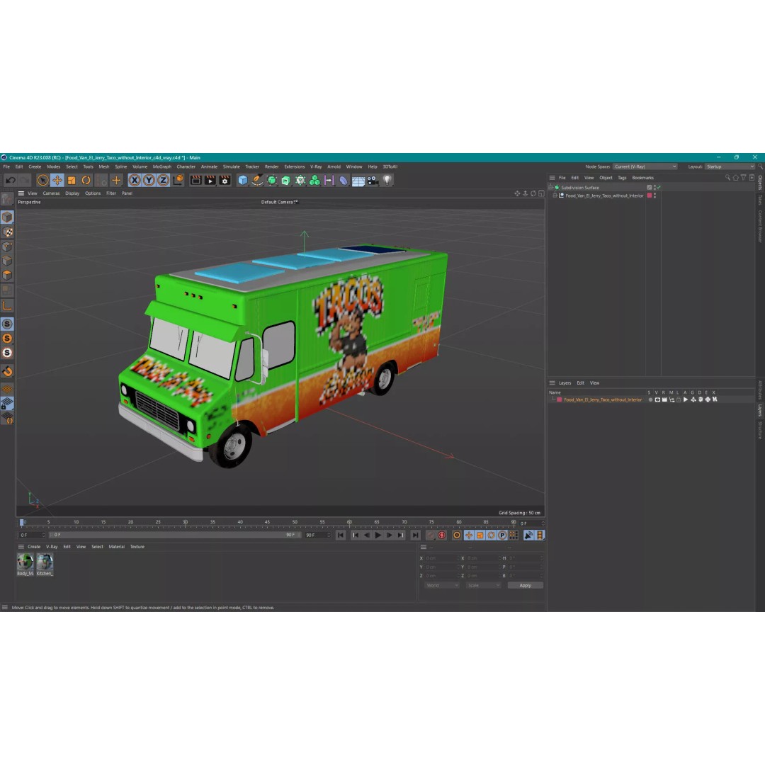 Food Van El Jerry Taco 3D Model – PBR Textured Catering Truck, FBX - View 22