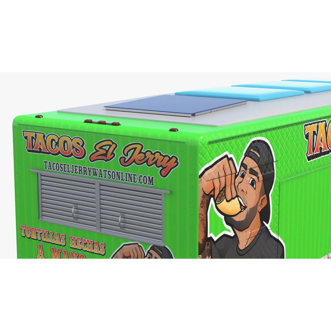 Food Van El Jerry Taco 3D Model – PBR Textured Catering Truck, FBX - View 9