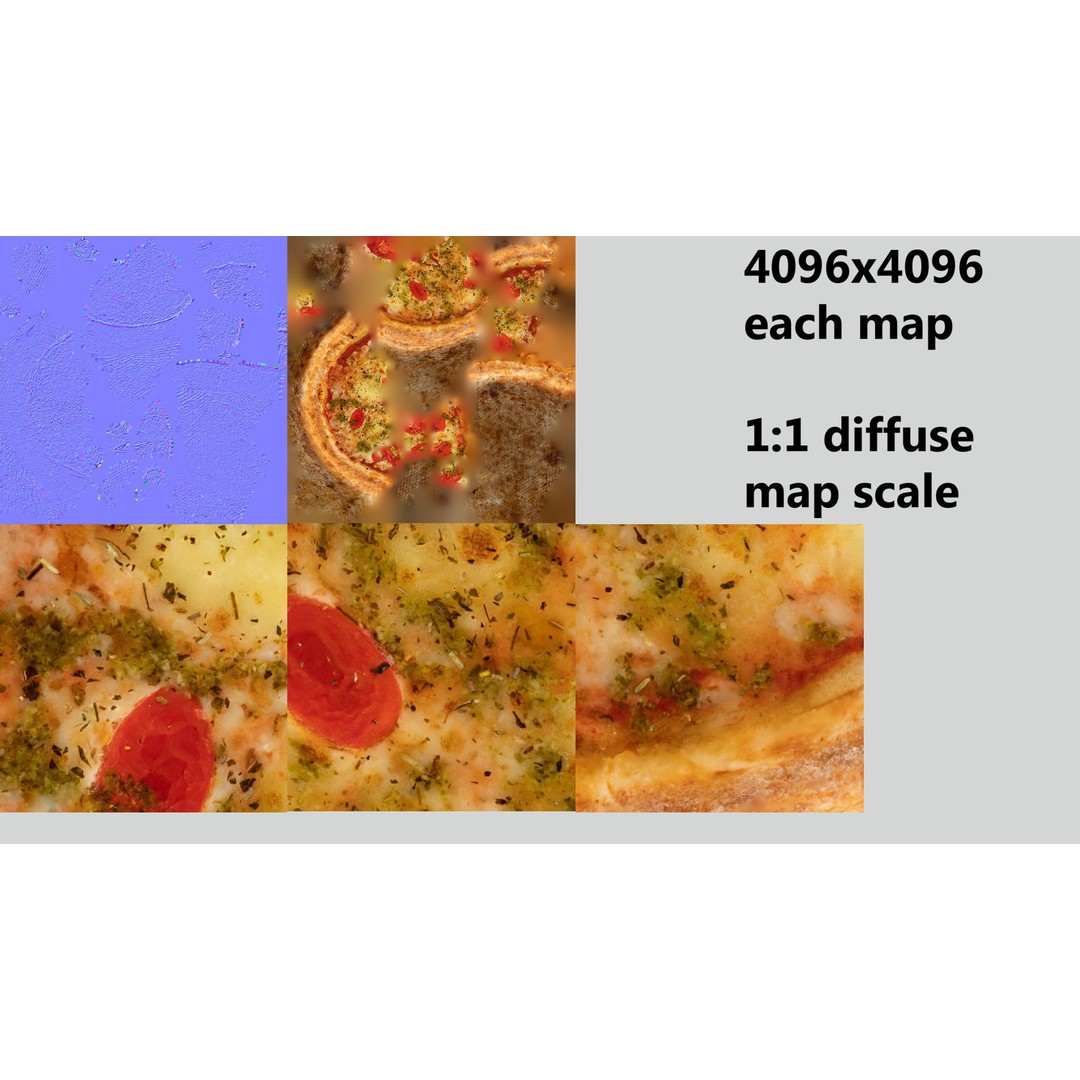 Vegetarian Pizza 3D Model – Realistic Food Asset, FBX, PBR