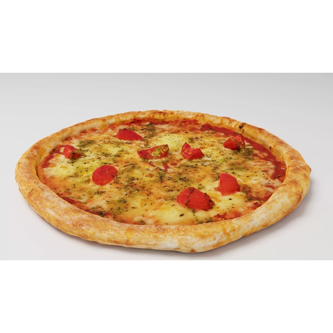 Vegetarian Pizza 3D Model – Realistic Food Asset, FBX, PBR - View 2