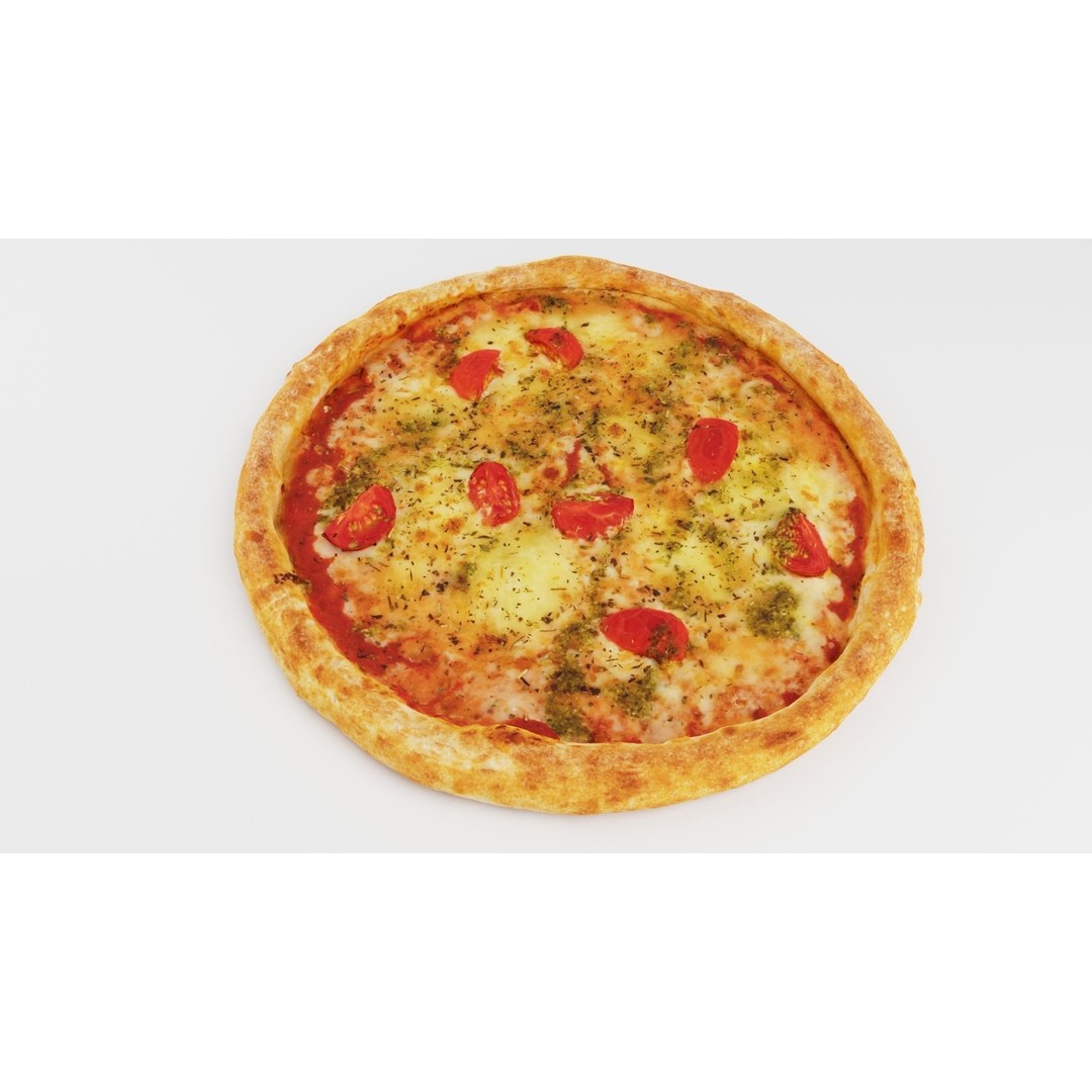 Vegetarian Pizza 3D Model – Realistic Food Asset, FBX, PBR - View 3