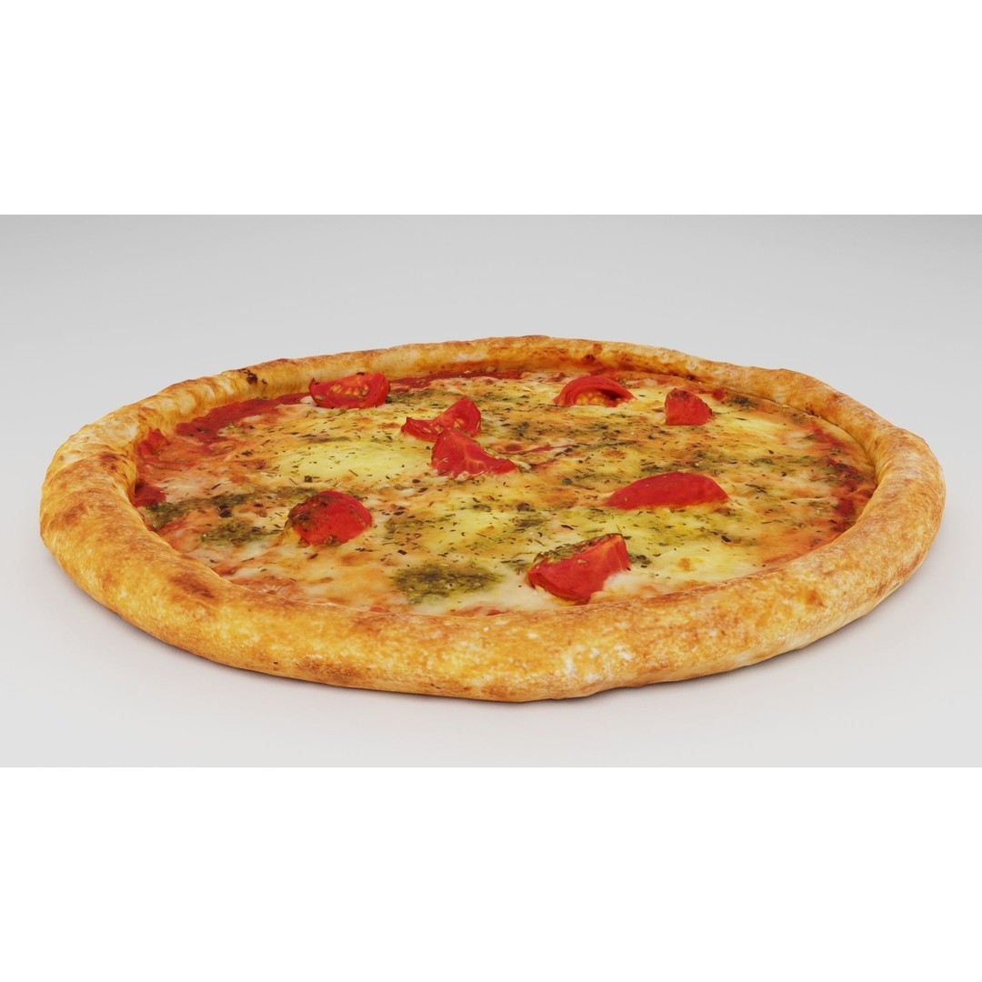 Vegetarian Pizza 3D Model – Realistic Food Asset, FBX, PBR - View 5