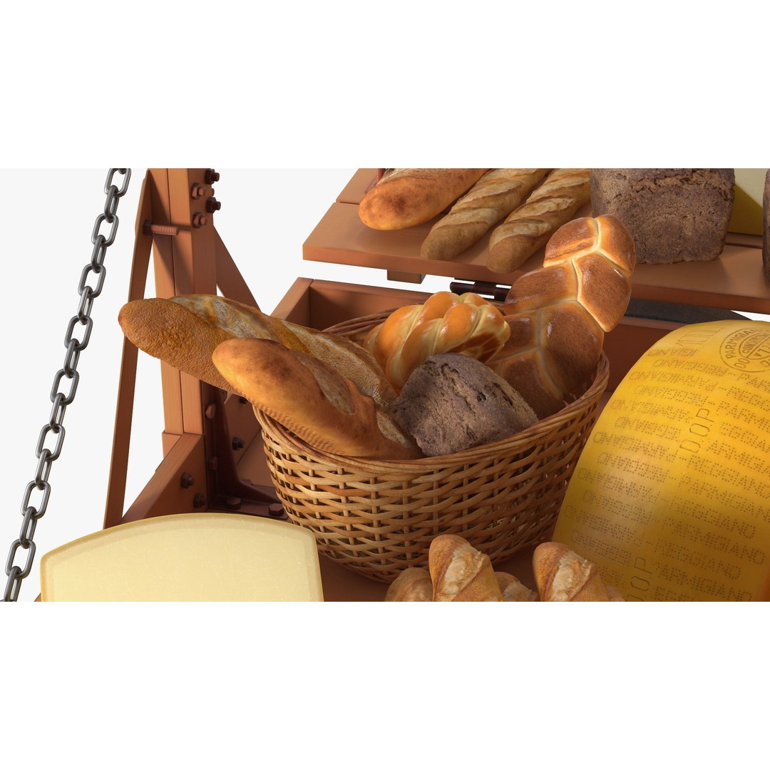 Market Stall Cart 3D Model – Medieval Wooden Vehicle, PBR Textures, FBX - View 10