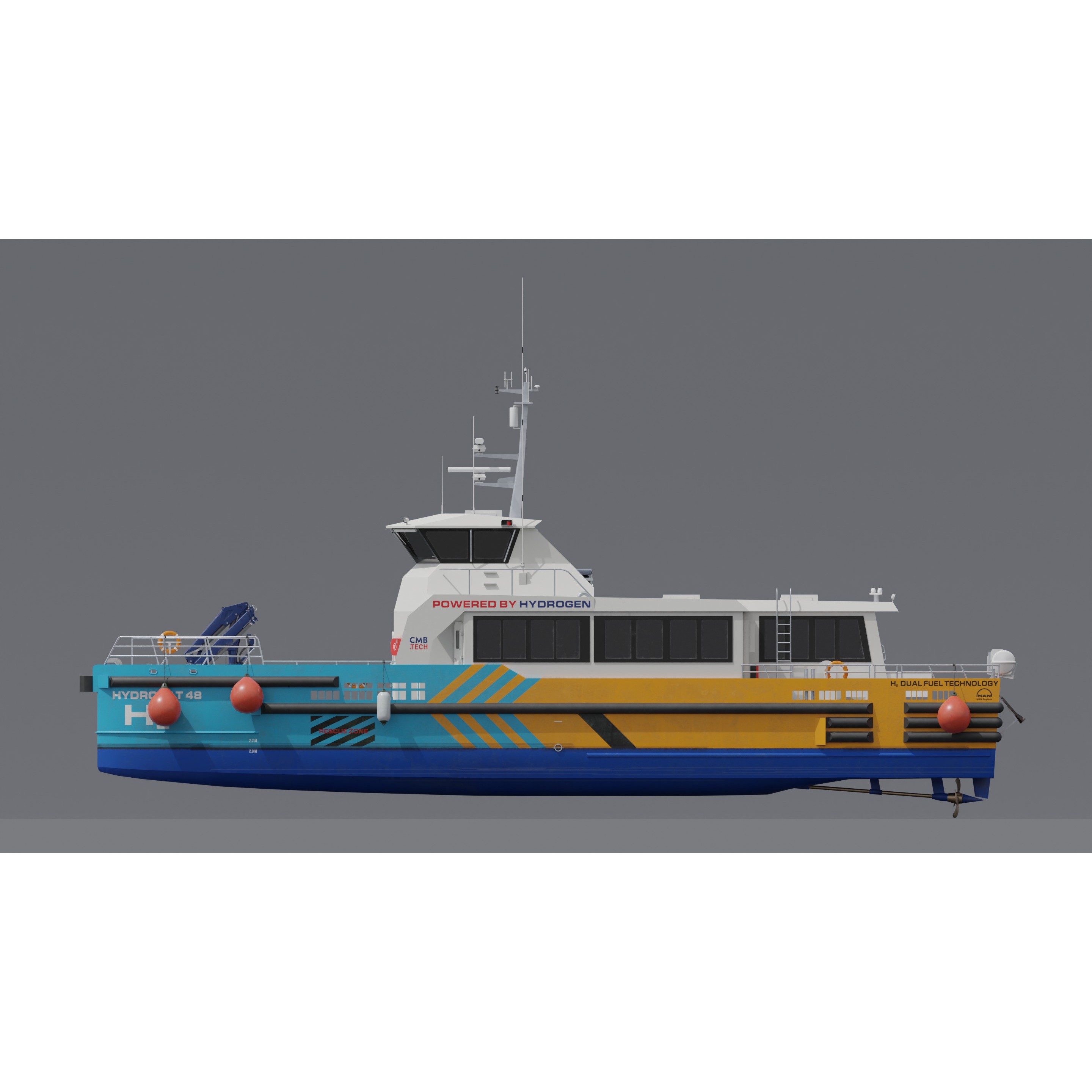 Windcat Workboats - Low-Poly Game-Ready 3D Model - View 10