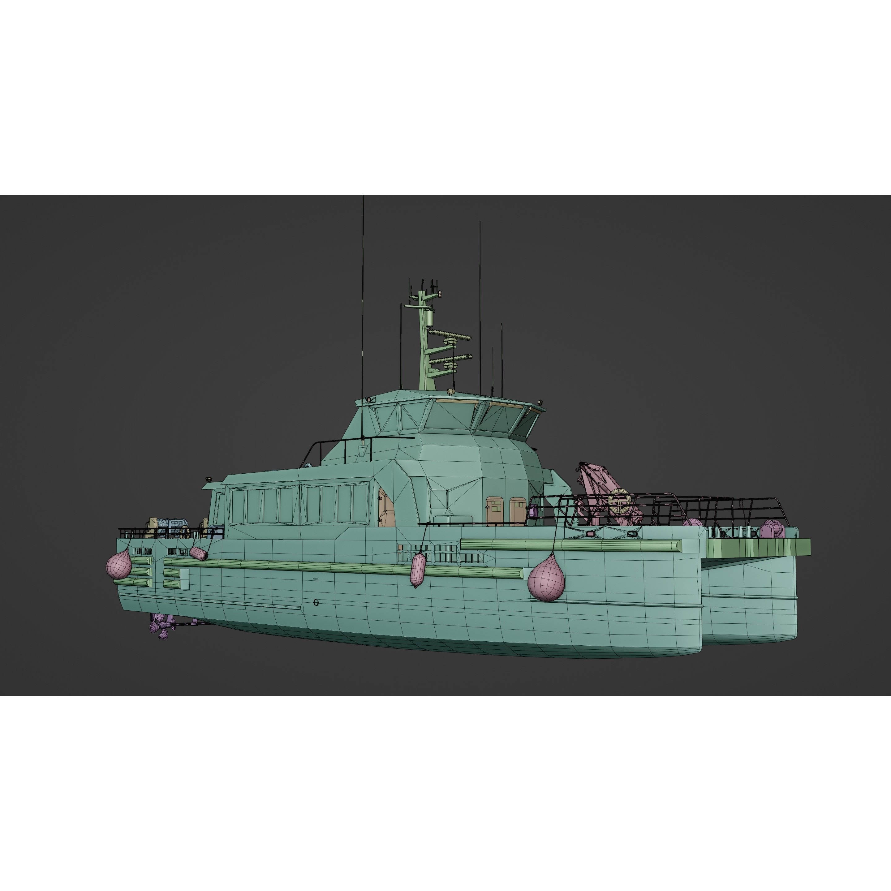 Windcat Workboats - Low-Poly Game-Ready 3D Model - View 26
